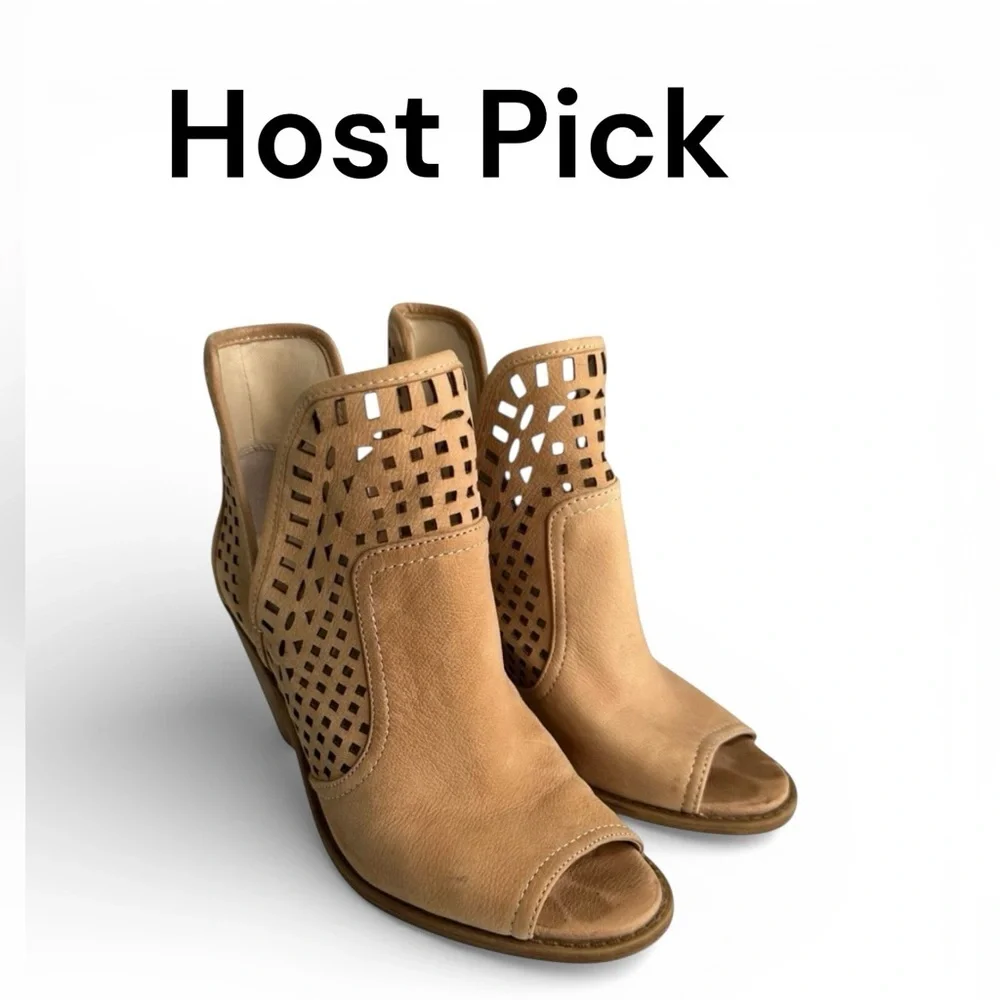 Jessica Simpson Cherrell Open-Toe Leather Booties.Size 8.5